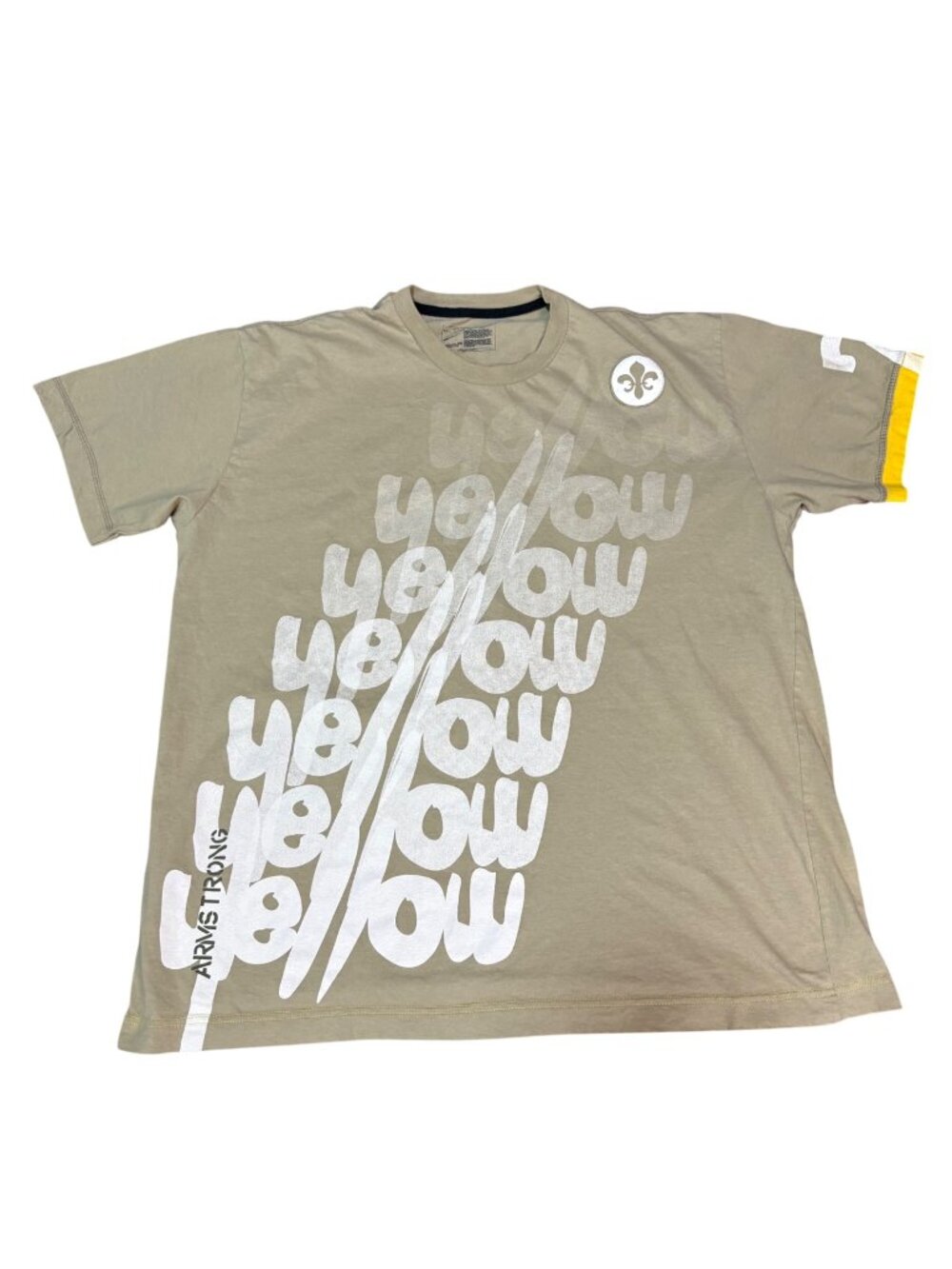 Vintage Nike Livestrong Yellow Graphic Cycling Tee XXL Olive Green Shirt